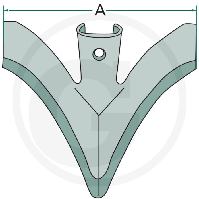Ganzevoetbeitel - gebogen, 8mm, 457mm - voor zware cultivator