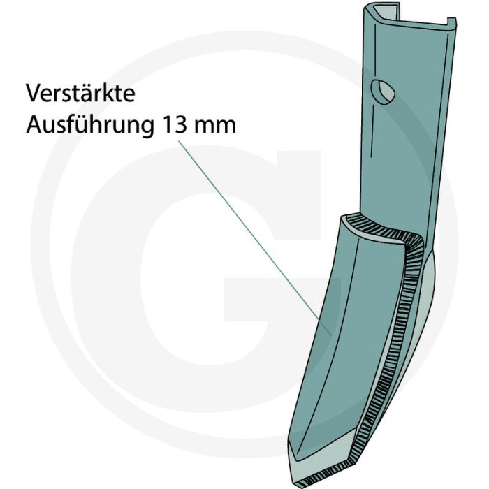 Beitel versterkte uitvoering - dikte 6mm, a 50mm, afmetingen 50 x 6mm