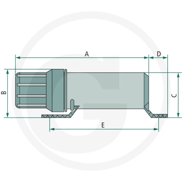 Documenthouder klein Ø: 51 x 310 mm - afmeting e (mm): 266