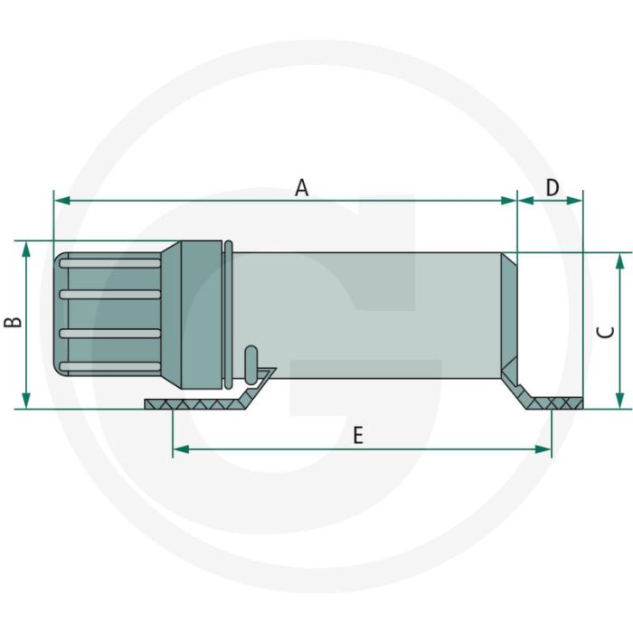 Documenthouder groot Ø: 104 x 310 mm - afmetingen: 318 x 140 x 138 mm
