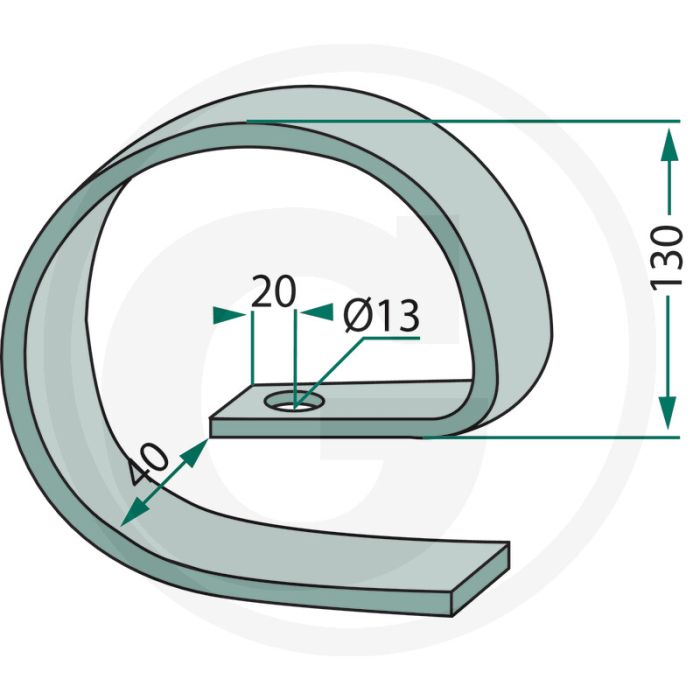 Versterkingsveer - afmetingen: 32 x 10 mm