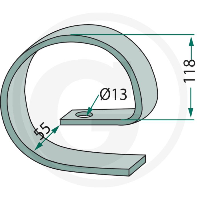 Dubbele veer voor kombiflextand - afmetingen: 32 x 10 mm