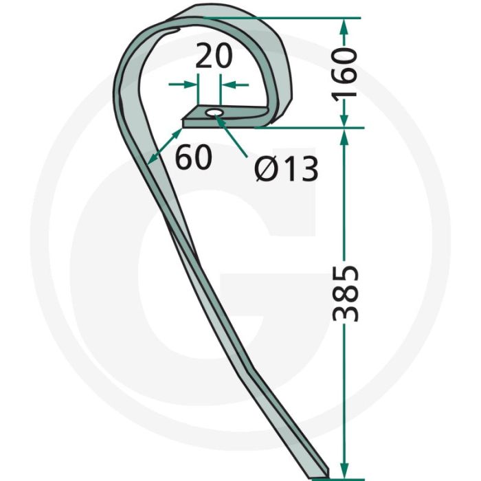 Sleeptand links 32 x 10 mm