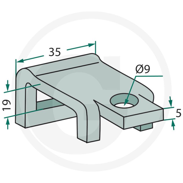 Houder voor tand (mm): 20 x 6,5