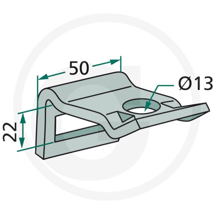 Halterung für Zahn (mm): 32 x 10
