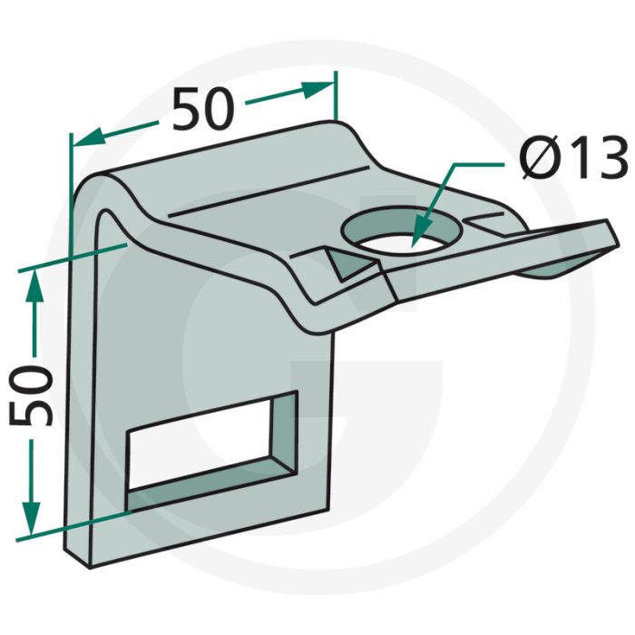 Houder voor tand (mm): 32 x 10