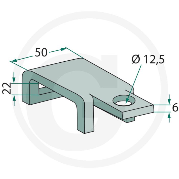 Halterung für Zähne 32 x 10 und Rahmen 50 x 12