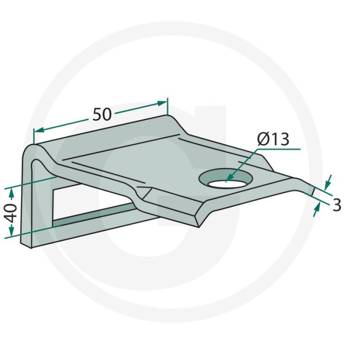 Houder voor tand (mm): 32 x 10