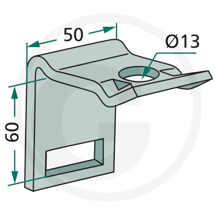 Houder voor tanden 32 x 10 - voor tanden 32 x 10 voor frame 50 x 50