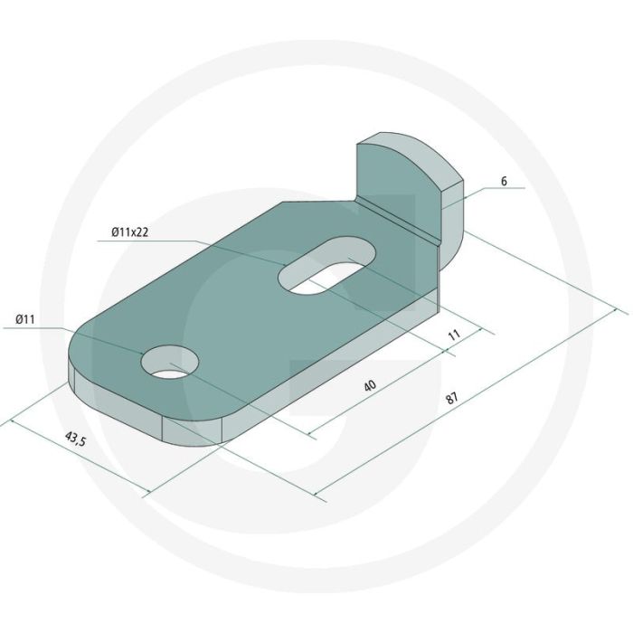 Halteplatte - Afmetingen: 87 x 43,5 mm