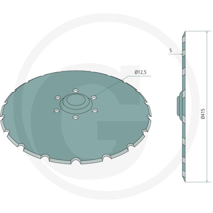 Säscheibe 415x5mm, 6 boringen, 19 tanden - Gezahnt