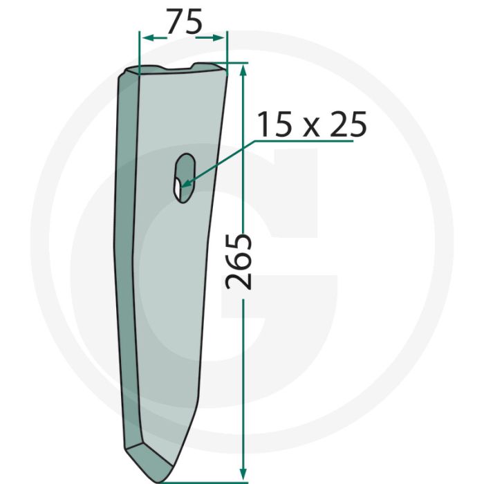 Beitel, smal (Vario-clip)