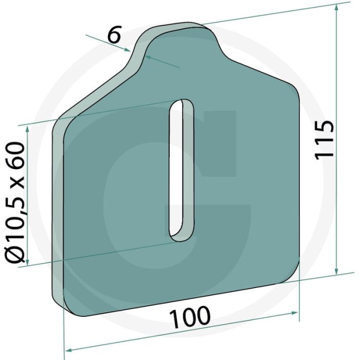 Abstreifer - Afmetingen (mm): 100 x 115 x 6