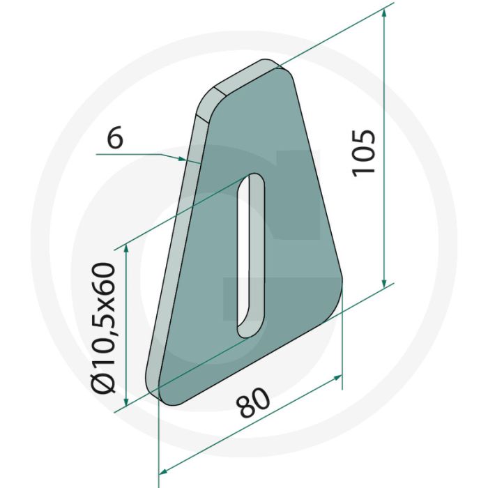 Abstreifer - Afmetingen 80 x 105 x 6 mm, Type XN, XNR