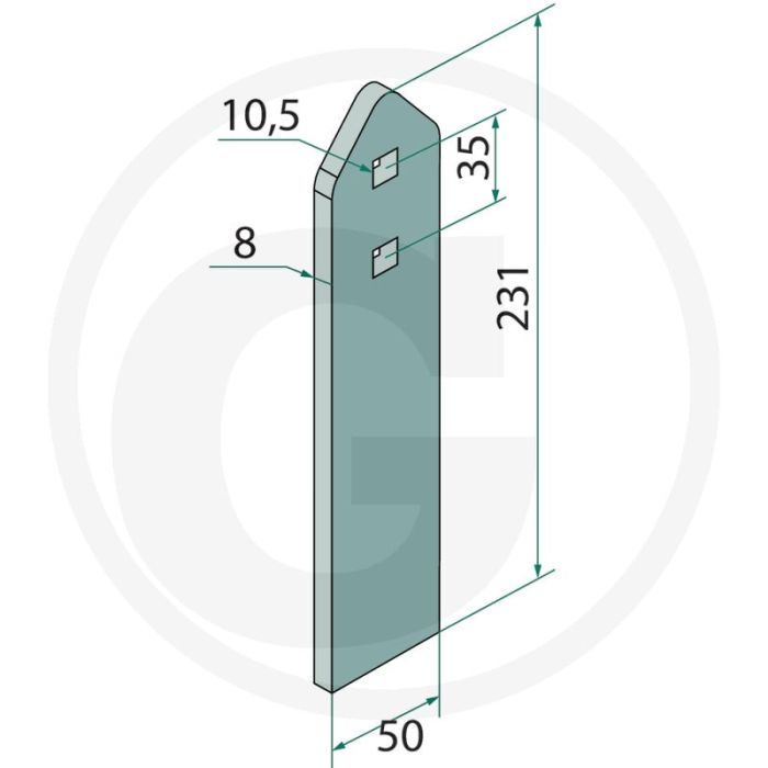 Abstreifer - Type: XN, XNR - Afmetingen: 231x50x8