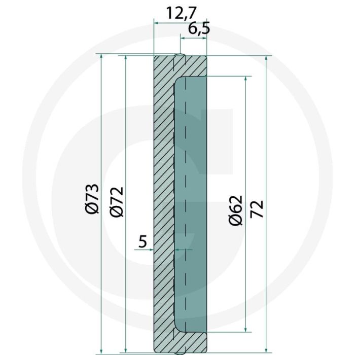 Afdichtkap Joker 62x72x12,7mm Ø72 Horsch Schijveneg