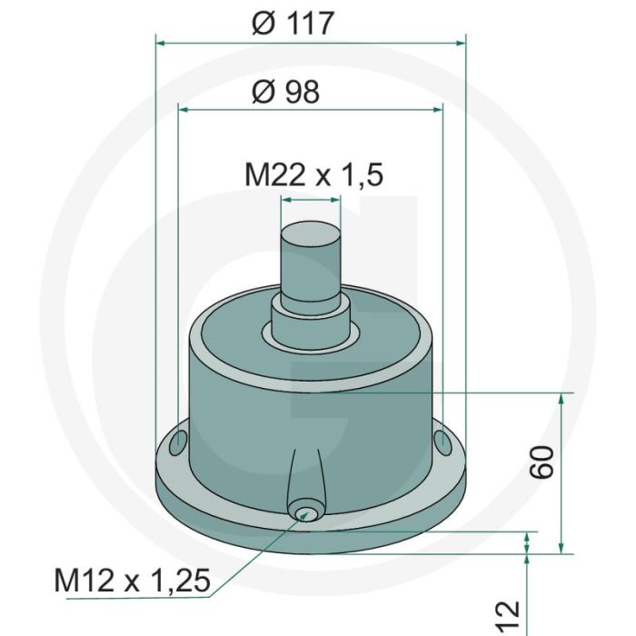 Lagereenheid - Buiten-Ø:117mm, Gatafstand-Ø:98mm, Aantal gaten:4