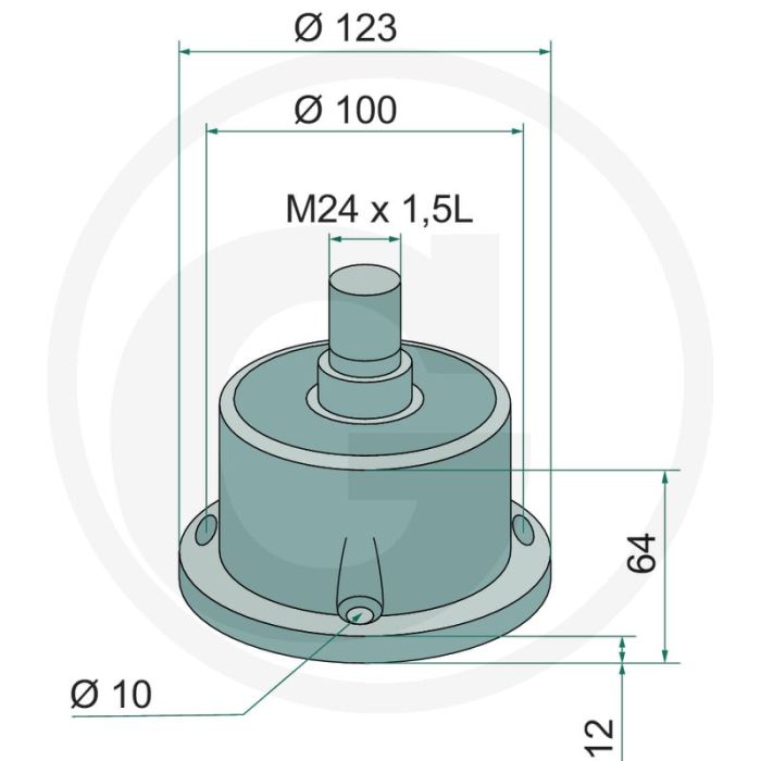 Lagereenheid (links  M24 x 1,5 L)