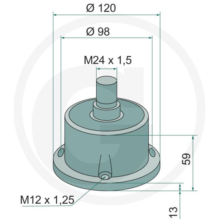 Lagering (M24 x 1,5, 4-gaats  rechtse draad)