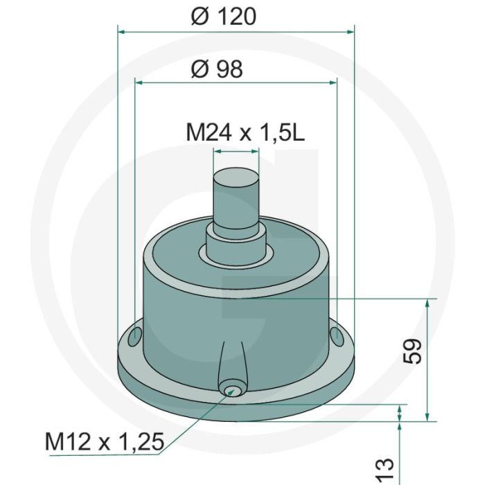 Opslag (M24 x 1,5 L, 4-gaats  linkse draad)