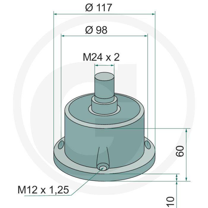 Lagereenheid (compleet  tapeind 30 mm, moer M24)