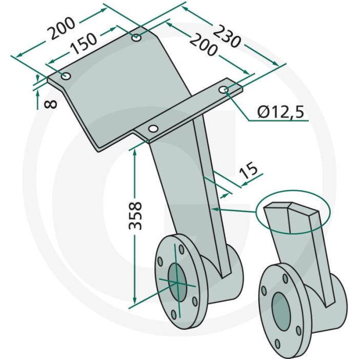 Schijfhouder voor 80 x 80 frame, Ø 115 gatafstand