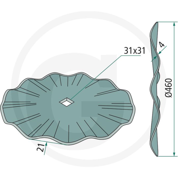 Snijschijf (gegolfd, Ø: 460 x 4 mm)