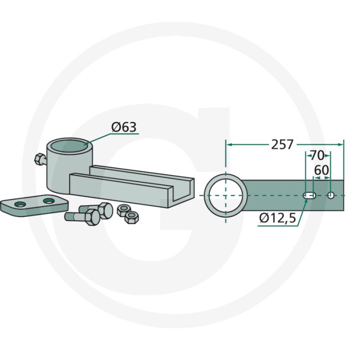 Houder voor afstrijkerrails, compleet (set = 2 stuks)