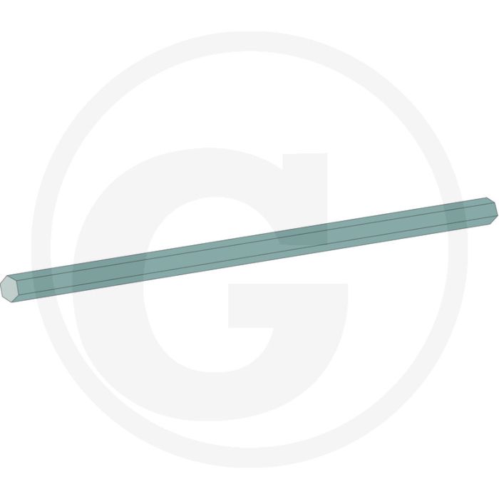Zeskantas - 3017 mm lengte, 30 mm sleutelmaat, snijdend staal