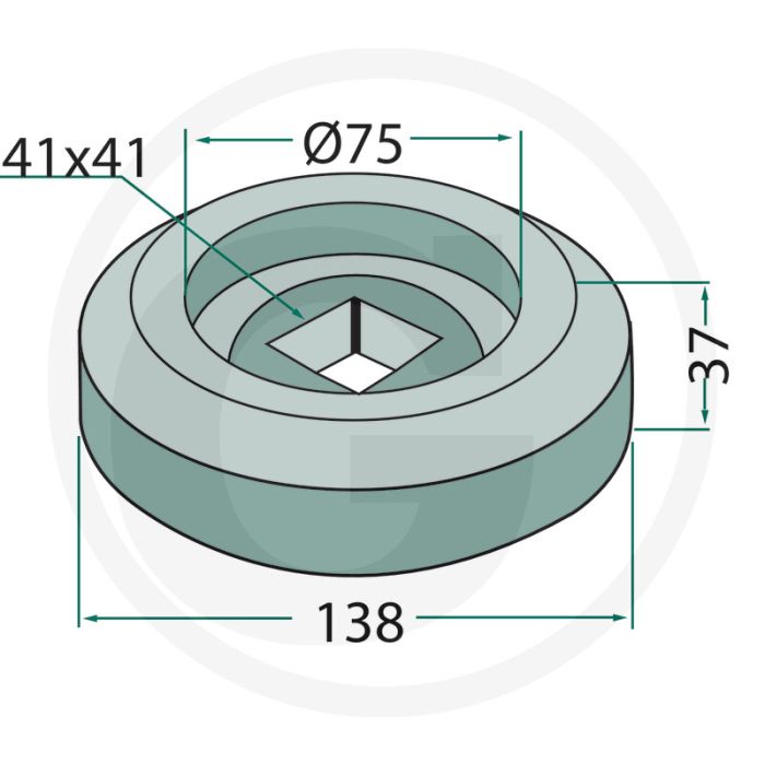 Binnenflens (Ø: 138 mm)