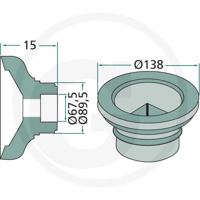 Flens voor inbouwlengte 230 mm, passend voor lager 18031-0011 en 18031-0032