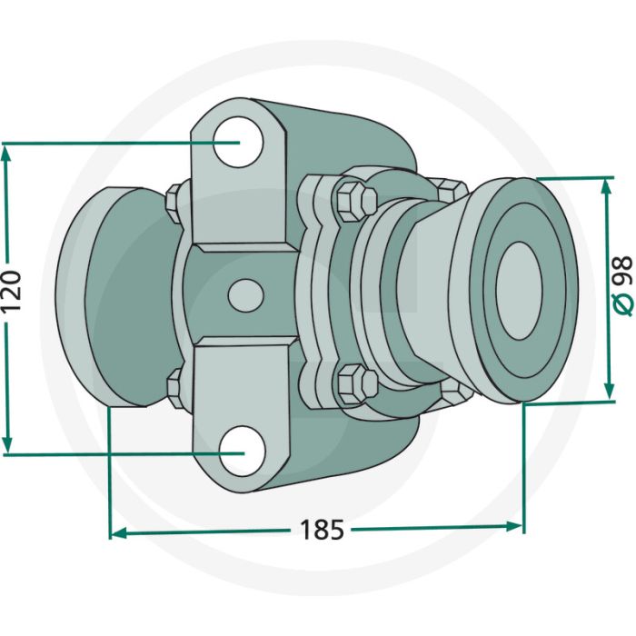Lager (compleet voor montage op vierkante-assen 30 x 30 mm)