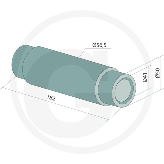 Lagerwelle - Buiten-Ø 56,5 mm, Lengte 182 mm, Binnen-Ø 41 mm