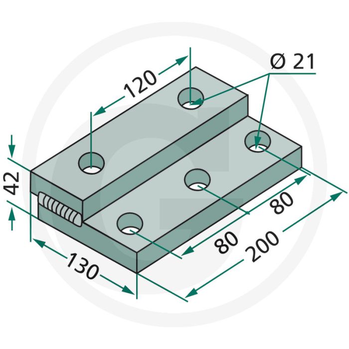 Adapterplaat voor vierkante-assen 40 x 40 mm, type III - Grondbewerking en zaaitechniek
