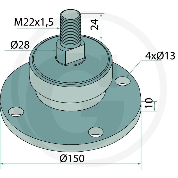 Lager M22x1,5 150mm Ø - Direkte Gülle und Substrateinwirkung - GRANIT