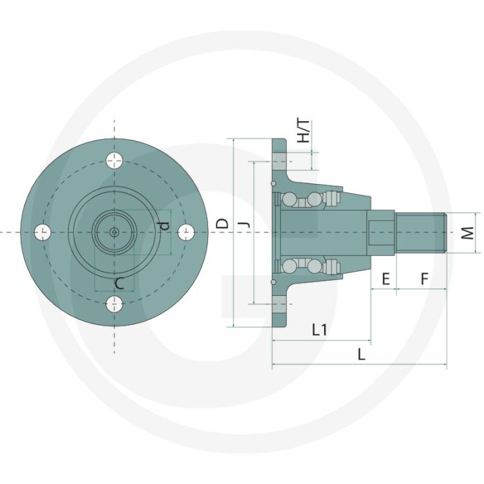Lager - Buiten-Ø:145mm, L:134mm, D:145mm, E:20mm, Passend voor: Pöttinger