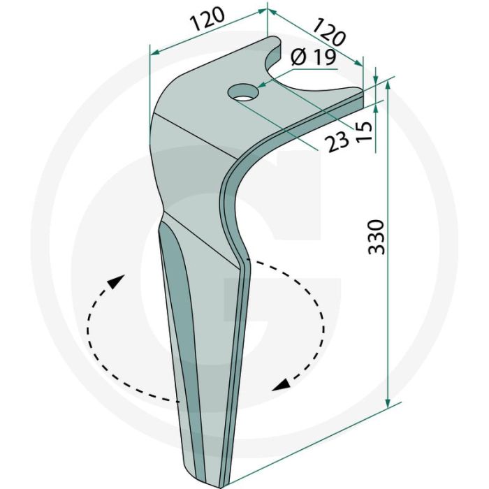 Rotorkopegtand (links)