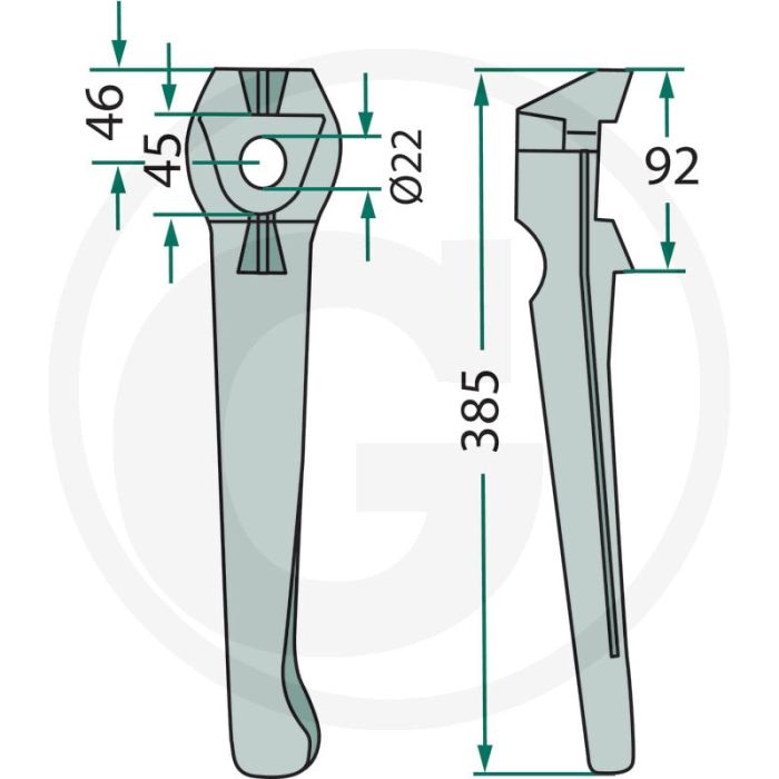 Rotorkopegtand (links)