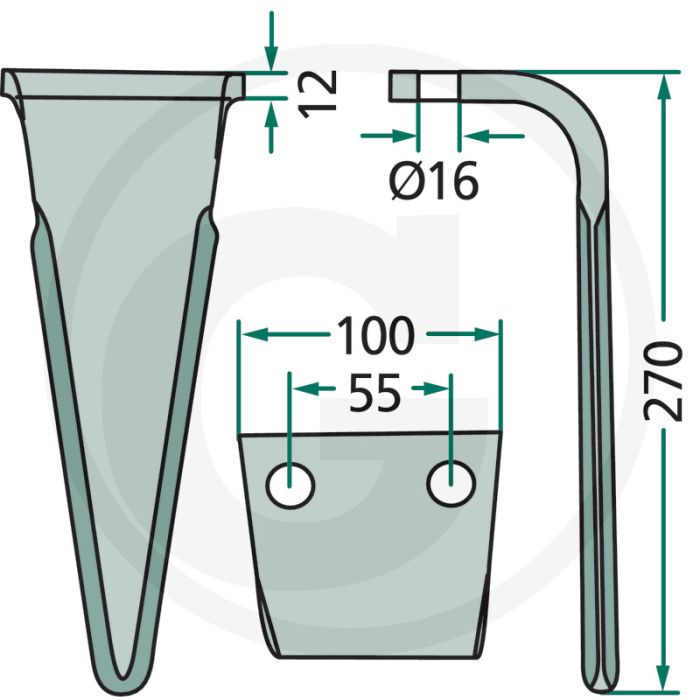 Rotorkopegtand 270x100x12mm Frandent