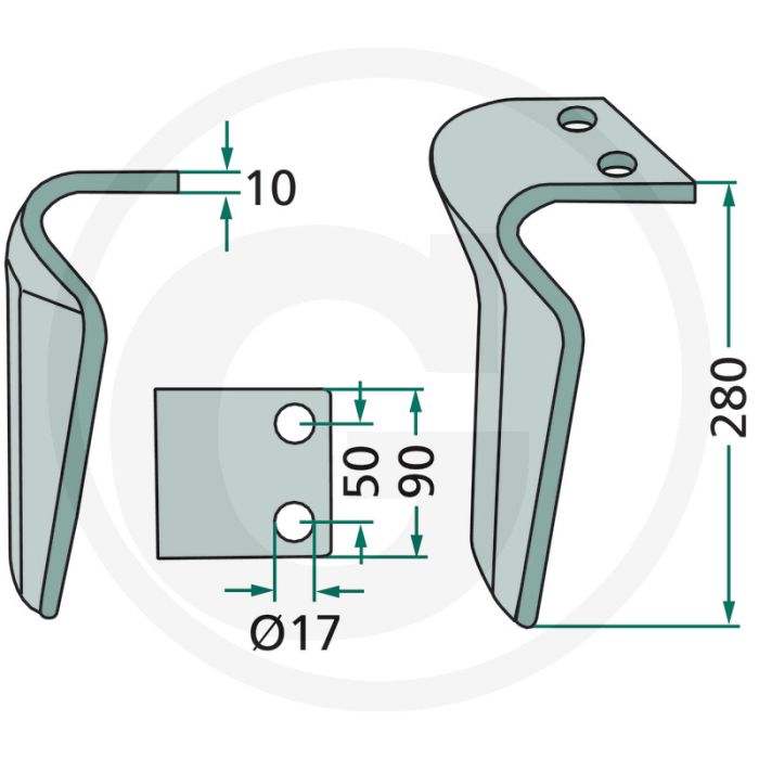 Rotorkopegtand (links)