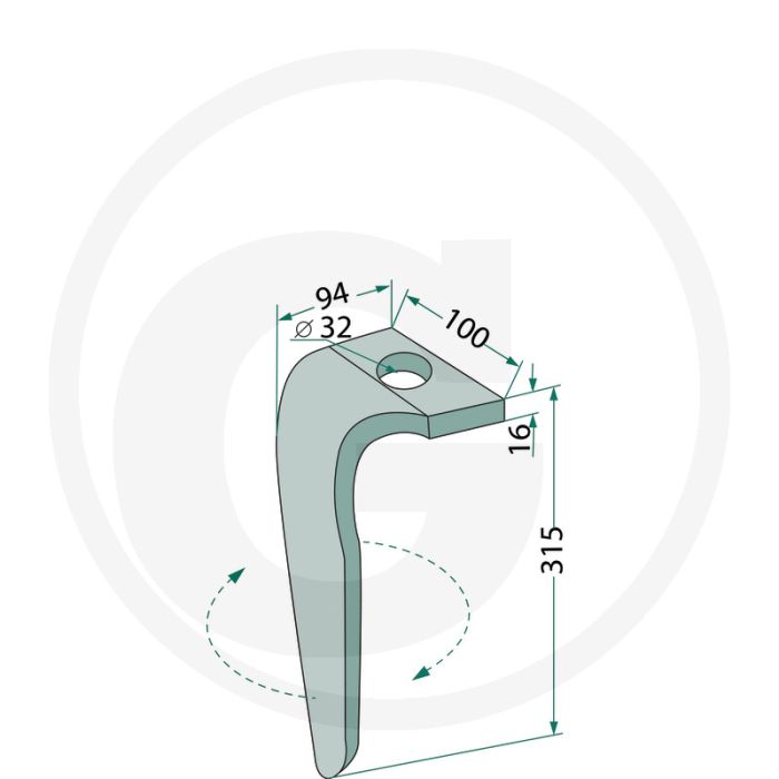 Rotorkopegtand (links, KG - 34)