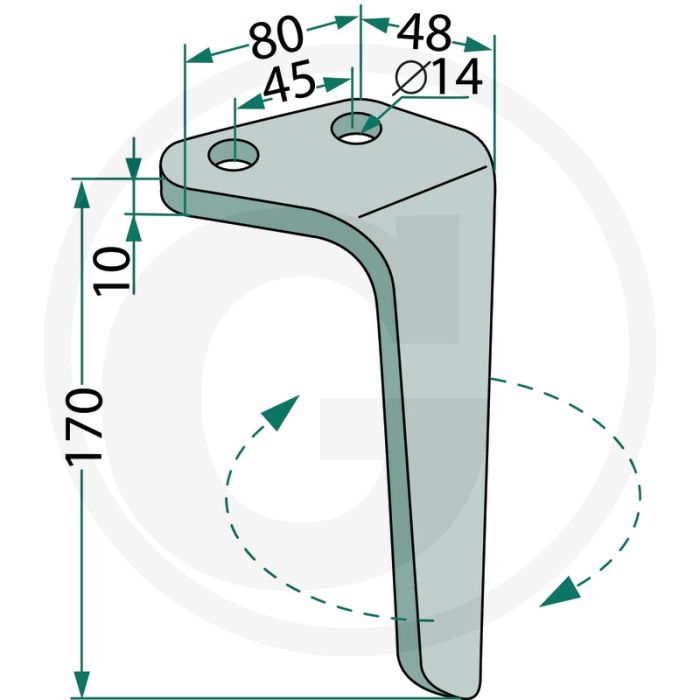 Rotorkopegtand (links)
