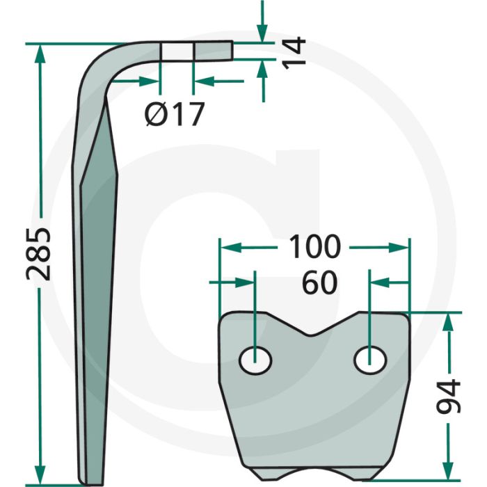 Rotorkopegtand 285x100x14 mm Pegoraro passend