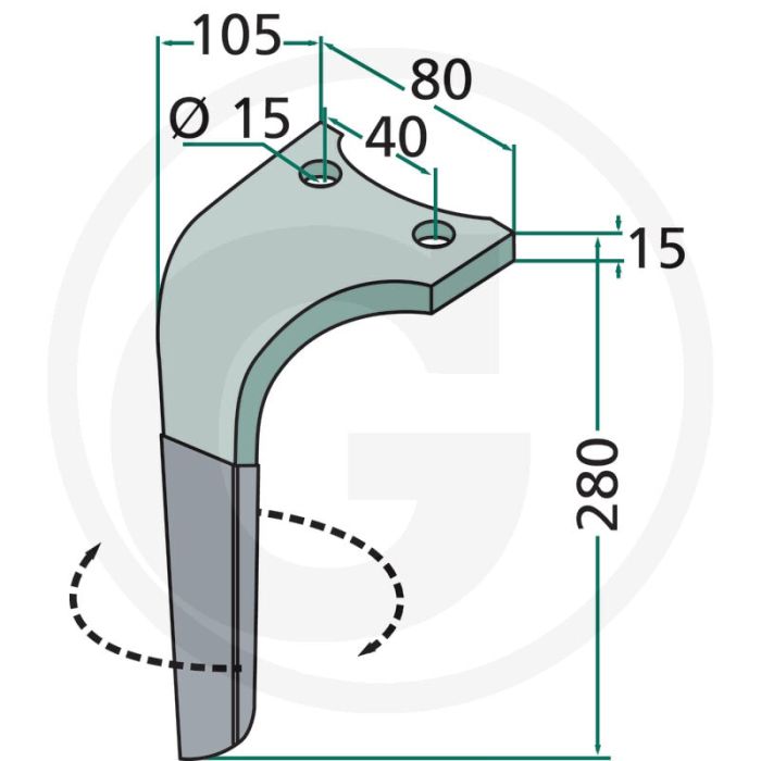 Rotorkopegtand (links, gecoat)