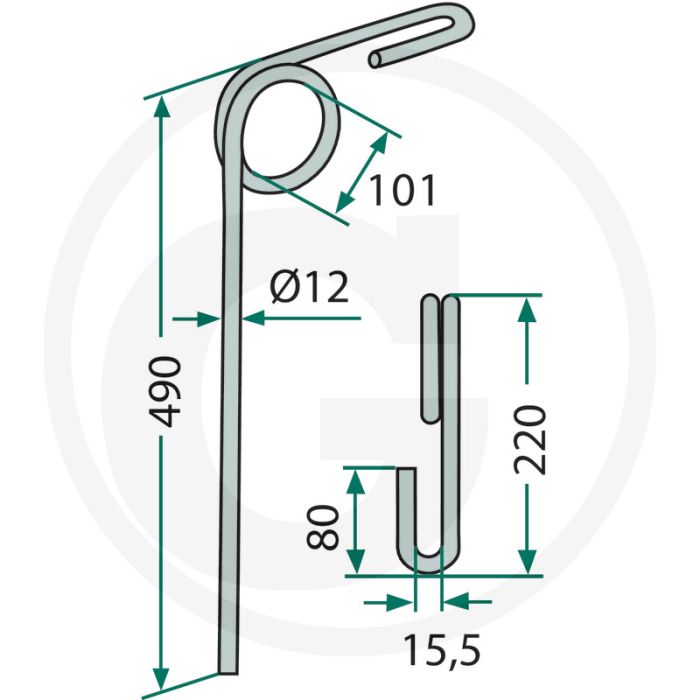 Eggetand Amazone Exakt 12mm 490mm - Catrosm, Cayena, Cenius+