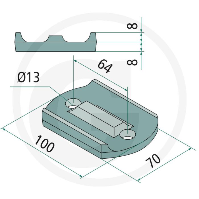 Houder (passend voor eggetand-Ø: 12 mm)