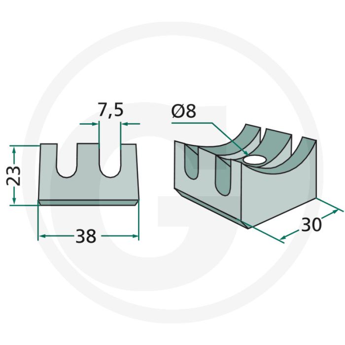Houder (Voor tanden 18010.HS-E1 en 18010.HS-E1-8)