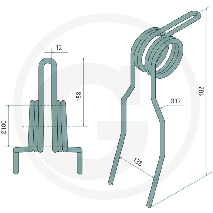 Striegelzinken 12mm dik, 138mm werkbreedte, 482mm lengte - Güttler