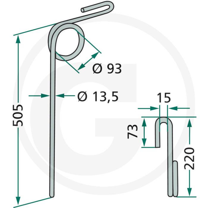 Eggetand 13,5mm x 505mm - Grondbewerking en zaaitechniek