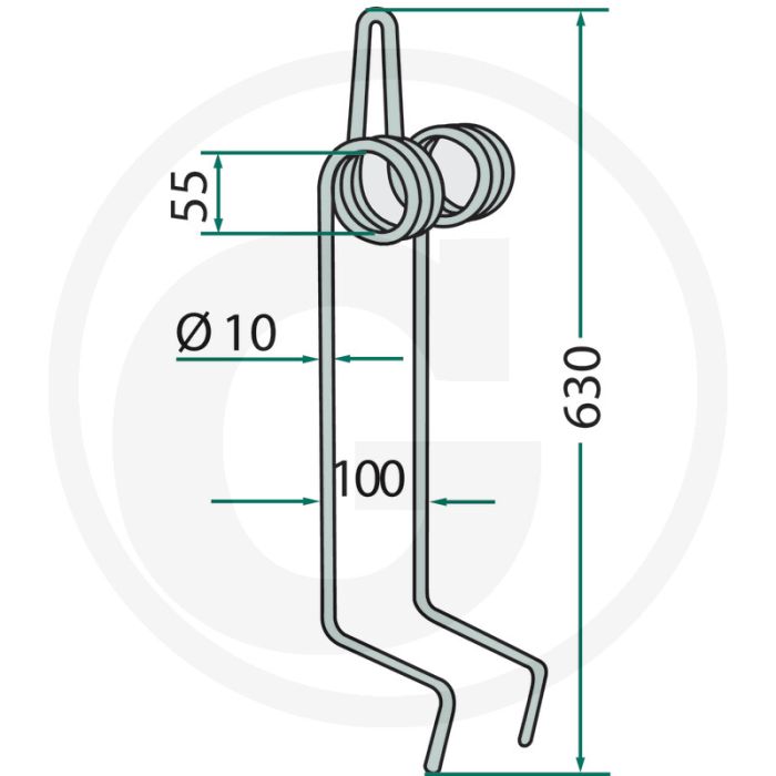 Eggetand U-Drill 10mm 630mm - Kverneland / Accord